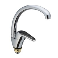 Смеситель для кухни Haiba MAGIC 777 с черной ручкой (HB0660)