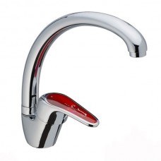 Смеситель для кухни Haiba MAGIC 011 с красной ручкой (HB0699)