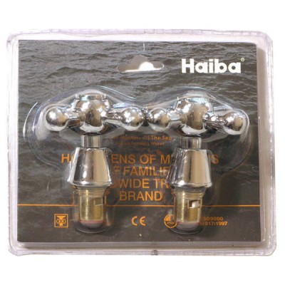 Ручки для змішувача з кран буксами (пара) Haiba Dominox (кераміка) (HB0576)