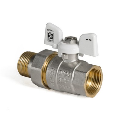 Кран з американкою 3/4" (Koer KR.227.W) білий (KR0097) Кран з американкою 3/4" (Koer KR.227.W) білий (KR0097)