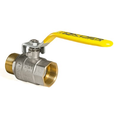 Кран кульовий KOER KR.215.G - 1" FM ГШВ YELLOW, ручка "важіль" жовта (KR0124)