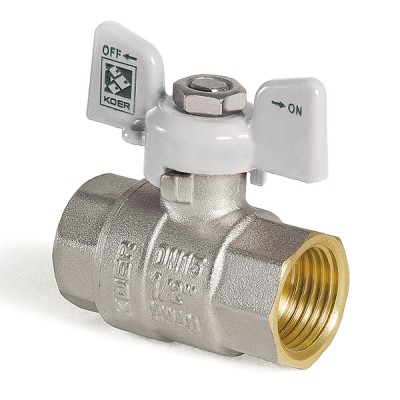 Кран шаровый KOER 1/2" ГГБ (KR.217.W) белый (KR0177)