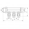 Коллектор с шаровыми кранами и фитингом KOER KR.1126-4 1”x4 WAYS (KR2840) Коллектор с шаровыми кранами и фитингом KOER KR.1126-4 1”x4 WAYS (KR2840)