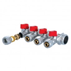 Коллектор с шаровыми кранами и фитингом KOER KR.1126-4 1”x4 WAYS (KR2840) Коллектор с шаровыми кранами и фитингом KOER KR.1126-4 1”x4 WAYS (KR2840)