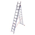 Лестница трехсекционная алюминиевая Laddermaster Sirius A3A12. 3x12 ступенек