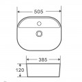 Раковина накладна MIXXUS PREMIUM ELLIPSE-0203 510х375х120mm (отвір під змішувач) (MP6678)