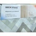 Шторка для ванної Mixxus SCT-013-180x180 з поліестеру (Візерунок "Зигзаг" біло-чорний) (AC3583)