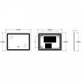 Дзеркало ZERIX KUBIX MR04-80x60-REVERSE з LED Touch, Anti-fog, димером, рег. яскравості (ZX6054)