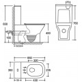 Бачок до унітазу-компакту MIXXUS STYLE-0404-T3 TANK 430x350x140 у комплекті зі зливною арматурою (MI8330)