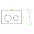Панель змиву KOER KT-0605-03 220x140x12mm пластикова, кнопка кругла (колір білий) (KR5316) Панель змиву KOER KT-0605-03 220x140x12mm пластикова, кнопка кругла (колір білий) (KR5316)