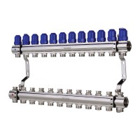 Коллекторный блок с термостатическими клапанами KOER KR.1100-12 1”x12 WAYS (KR2638)