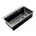 Мийка Zerix ZH6845-SET-05 NANO-BLACK (3.0/0.8) з нерж. сталі, комплект (графіт) (ZM5579)