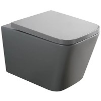 Унітаз підвісний MIXXUS PREMIUM QUADRO-0305-R GRAY 510x350x345mm система змиву RIMLESS (MP6656)