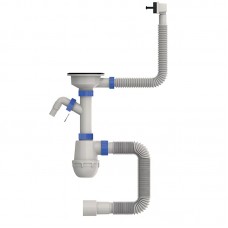 Сифон для кухні MIXXUS SK-05-BL 3 1/2"x40 з пластиковою чорною сіткою, відводом для пральної машини, гнучким прямокутним переливом (MI8192) Сифон для кухні MIXXUS SK-05-BL 3 1/2"x40 з пластиковою чорною сіткою, відводом для пральної машини, гнучким прямокутним переливом (MI8192)