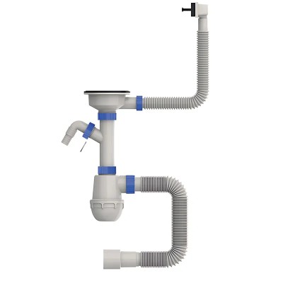 Сифон для кухні MIXXUS SK-05-BL 3 1/2"x40 з пластиковою чорною сіткою, відводом для пральної машини, гнучким прямокутним переливом (MI8192) Сифон для кухні MIXXUS SK-05-BL 3 1/2"x40 з пластиковою чорною сіткою, відводом для пральної машини, гнучким прямокутним переливом (MI8192)