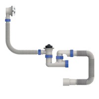Сифон для ванни MIXXUS SV-02-A 1 1/2" з ревізією, випуском та переливом (MI8202)