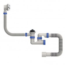 Сифон для ванни MIXXUS SV-02-A 1 1/2" з ревізією, випуском та переливом (MI8202)