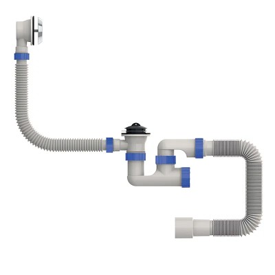 Сифон для ванни MIXXUS SV-02-A 1 1/2" з ревізією, випуском та переливом (MI8202)