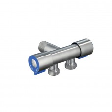 Кран для підключення сантехприладів Mixxus VAL-11-1/2x1/2x1/2 з нерж. сталі SUS304 (синій) (MI6219) Кран для підключення сантехприладів Mixxus VAL-11-1/2x1/2x1/2 з нерж. сталі SUS304 (синій) (MI6219)