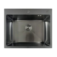 Мийка MIXXUS MH6050 DECOR GRAPHITE (MH6050 DECOR NANO-BLACK) (3.0/0.8) з нерж. сталі (колір графіт) (MX1934)