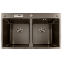 Мийка з нержавіючої сталі MIXXUS MH8350-DK NANO-BLACK (3.0/0.8) колір графіт (MI7053)