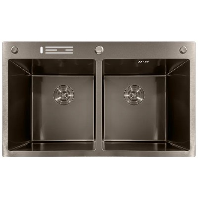 Мийка з нерж. сталі MIXXUS MH8350-DK NANO-BLACK (3.0/0.8) (Колір графіт) (MI7053) Мийка з нерж. сталі MIXXUS MH8350-DK NANO-BLACK (3.0/0.8) (Колір графіт) (MI7053)