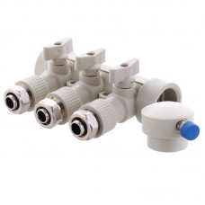 Коллектор распределительный 3-way с фитингом (40x20) PPR KOER K0191.PRO (KP2556) Коллектор распределительный 3-way с фитингом (40x20) PPR KOER K0191.PRO (KP2556)