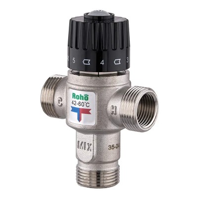 Клапан змішувальний Roho R1208-075 - 3/4" ЗР термостатичний (42-60*C) (RO1023) Клапан змішувальний Roho R1208-075 - 3/4" ЗР термостатичний (42-60*C) (RO1023)