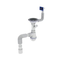 ZERIX SK-02-B 3 1/2"x40 Сифон для кух.з різьб.випуск.,відв.для пр.маш.,гнучк.прямок.перел.(30 шт/ящ