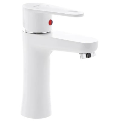 Змішувач для умивальника Plamix Vega-001 White (без підведення) (PM0685) Змішувач для умивальника Plamix Vega-001 White (без підведення) (PM0685)