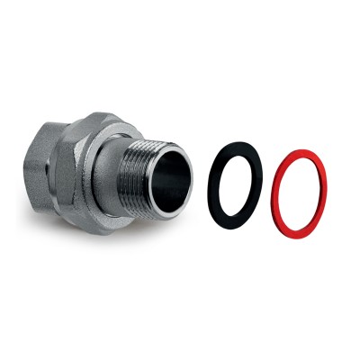 Згін американка прямий Koer KR.343 - 1/2" (плоска прокладка) (KR4766) Згін американка прямий Koer KR.343 - 1/2" (плоска прокладка) (KR4766)