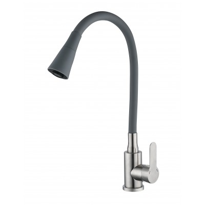 Змішувач для кухні Mixxus DAX-011 REFL.Gray з силіконовим виливом (MI6560) Змішувач для кухні Mixxus DAX-011 REFL.Gray з силіконовим виливом (MI6560)