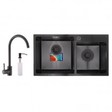 Набор MIXXUS SET-7843D-220x1.0-PVD (мойка+смеситель+диспенсер) (MX0585) Набор MIXXUS SET-7843D-220x1.0-PVD (мойка+смеситель+диспенсер) (MX0585)