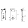 Інсталяція для підвісного унітазу KOER KT-0501-01 500x165x1125mm з панеллю змиву KT-0601-01 хром (KR5168) Інсталяція для підвісного унітазу KOER KT-0501-01 500x165x1125mm з панеллю змиву KT-0601-01 хром (KR5168)