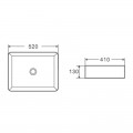 Умивальник накладний керамічний Mixxus Premium Quadro-0102 520x410x130mm (MP6488)
