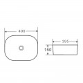 Умивальник накладний керамічний Mixxus Premium Diverse-0101 490x395x150mm (MP6484)