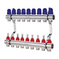 Коллекторный блок с расходомерами KOER KR.1110-09 1”x9 WAYS (KR2646)