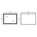 Дзеркало Mixxus WARM MR12-90x70-REVERSE з LED Touch, Anti-fog, димером, рег. яскравості (MI6675)