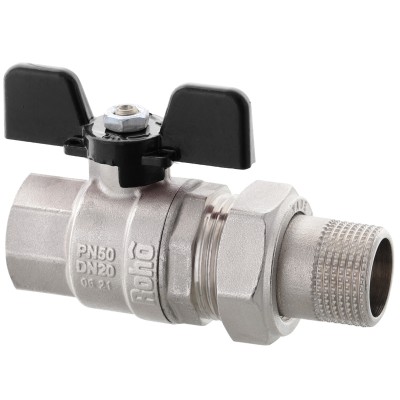 Кран с американкой Roho R105-075B - 3/4" прямой (RO0111) Кран с американкой Roho R105-075B - 3/4" прямой (RO0111)