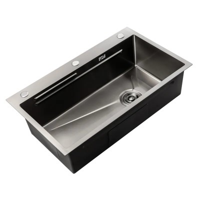 Мийка Zerix ZH6845-SET-05 Decor Nano-Black (3.0/0.8) з нерж. сталі комплект (графіт) (ZM5588) Мийка Zerix ZH6845-SET-05 Decor Nano-Black (3.0/0.8) з нерж. сталі комплект (графіт) (ZM5588)