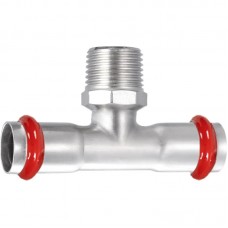 Трійник дворозтрубний ЗР Koer KQ.T2810M Press-Inox AISI 304 28x1"x28 (KR6389)