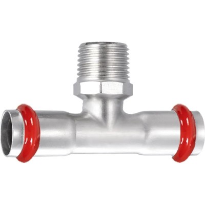 Трійник дворозтрубний ЗР KOER KQ.T2810M PRESS-INOX AISI 304 28x1"x28 (KR6389)
