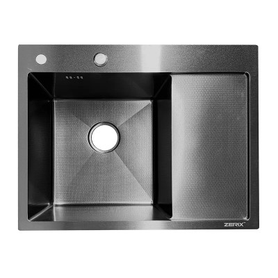 Мийка з нержавіючої сталі ZERIX ZH6350L DECOR GRAPHITE (3.0/0.8) (колір графіт) (ZX6191) Мийка з нержавіючої сталі ZERIX ZH6350L DECOR GRAPHITE (3.0/0.8) (колір графіт) (ZX6191)