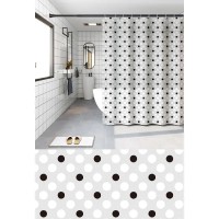 Шторка для ванної Zerix SCP-018-180x200 з PEVA (поліетиленвінілацетату) (Візерунок "Круги") (ZX6091)
