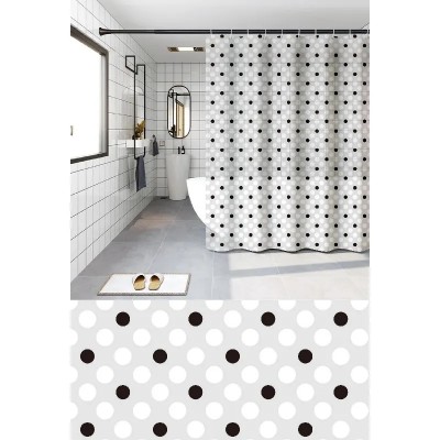 Шторка для ванної Zerix SCP-018-180x200 з PEVA (поліетиленвінілацетату) (Візерунок "Круги") (ZX6091)