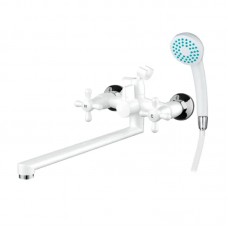 Змішувач для ванної Plamix Sirius-140 White (зі шлангом та лійкою) (PM0637) Змішувач для ванної Plamix Sirius-140 White (зі шлангом та лійкою) (PM0637)