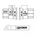 Кран кульовий ГГВ Koer Extreme KE.214-40 - 1 1/2" FF ручка "важіль" червона (KR5748)