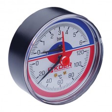 Термо-манометр аксиальный (KOER KM.802A) (0-6 bar), D=80мм, 1/2'' (KR0223) Термо-манометр аксиальный (KOER KM.802A) (0-6 bar), D=80мм, 1/2'' (KR0223)