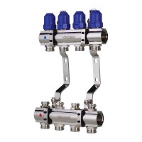 Коллекторный блок с термостатич. клапанами KOER KR.1100-04 1”x4 WAYS (KR2630)