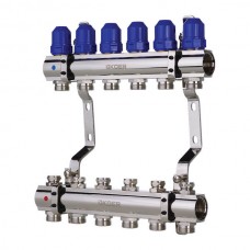 Коллекторный блок с термостатическими клапанами KOER KR.1100-06 1”x6 WAYS (KR2632)